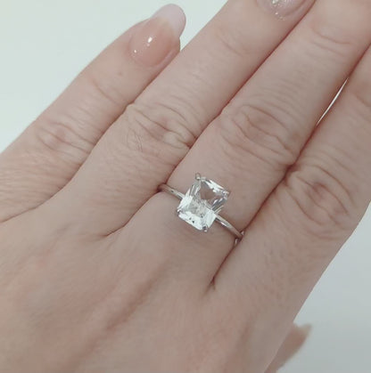 Moonveil Solus | Clear Quartz Baguette Ring