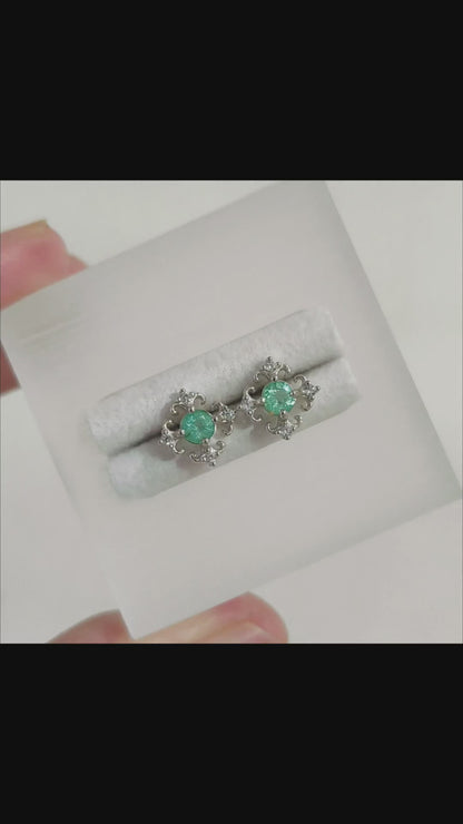 Verdant Lace | Emerald Stud Earrings