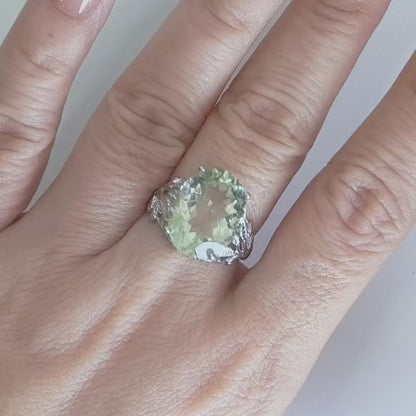 Verdant Muse | Green Quartz Filigree Ring