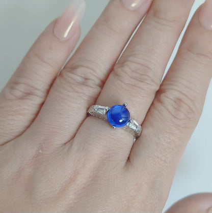 Celestial Core | Lab-Grown Sapphire Cabochon Ring