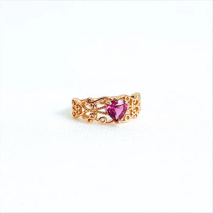 Ornate Heart | Garnet Ring