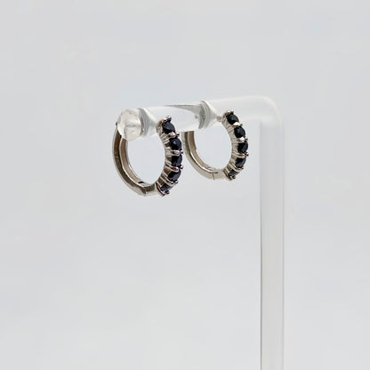 Chromatic Arc | Black Spinel Hoop Earrings