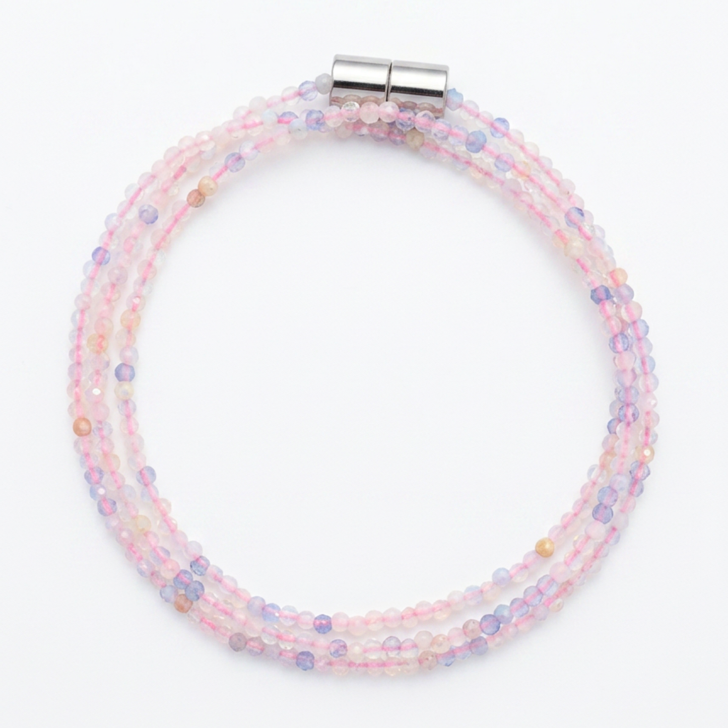 Morganite | Faceted Gemstone Wrap Bracelet or Necklace