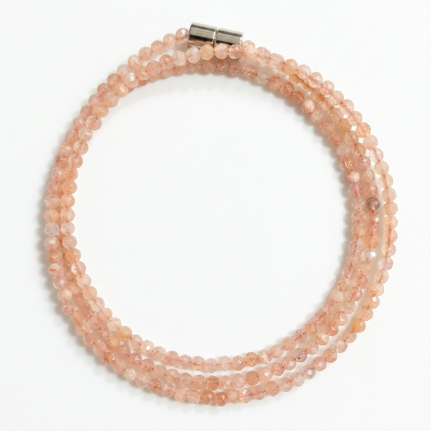 Sunstone | Faceted Gemstone Wrap Bracelet & Necklace
