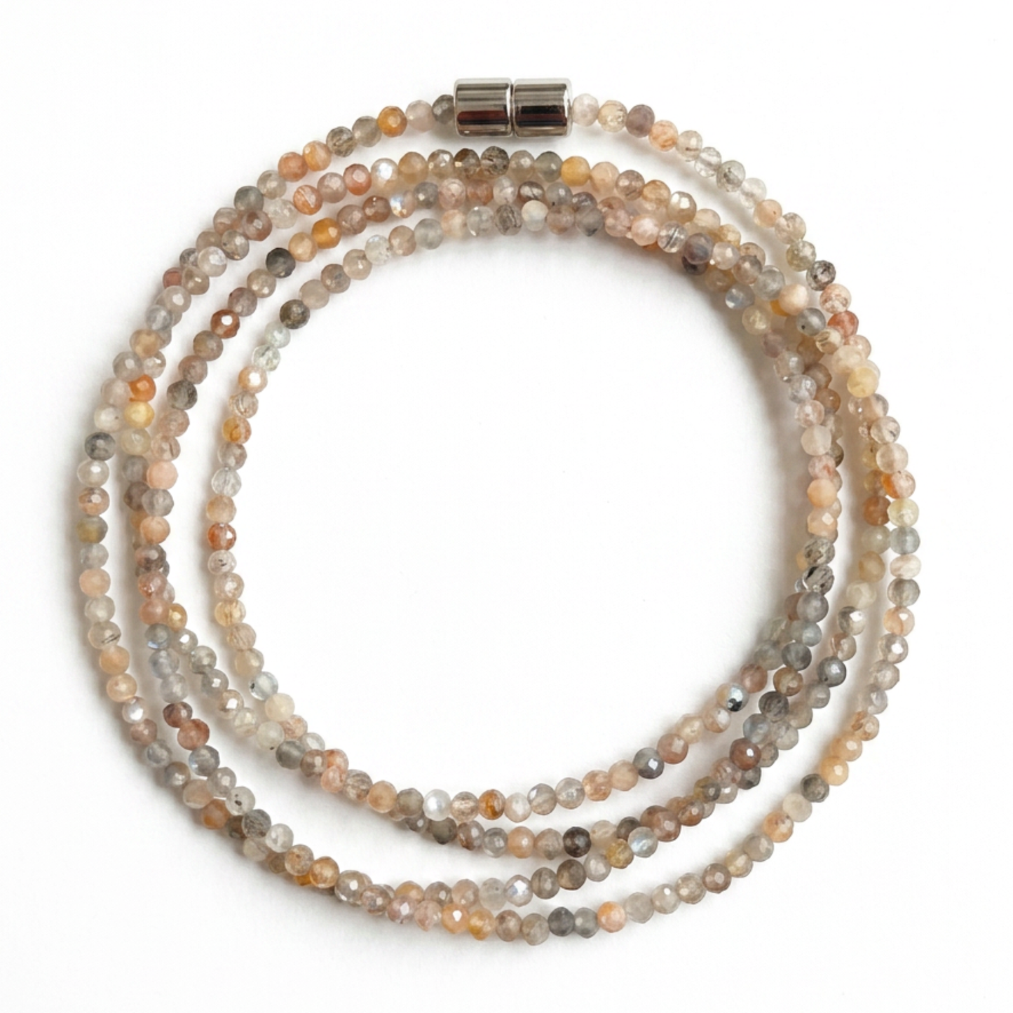 Black Sunstone | Faceted Gemstone Wrap Bracelet & Necklace