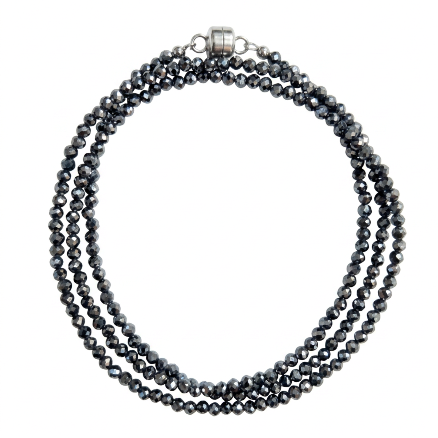 Hematite | Faceted Gemstone Wrap Bracelet or Necklace