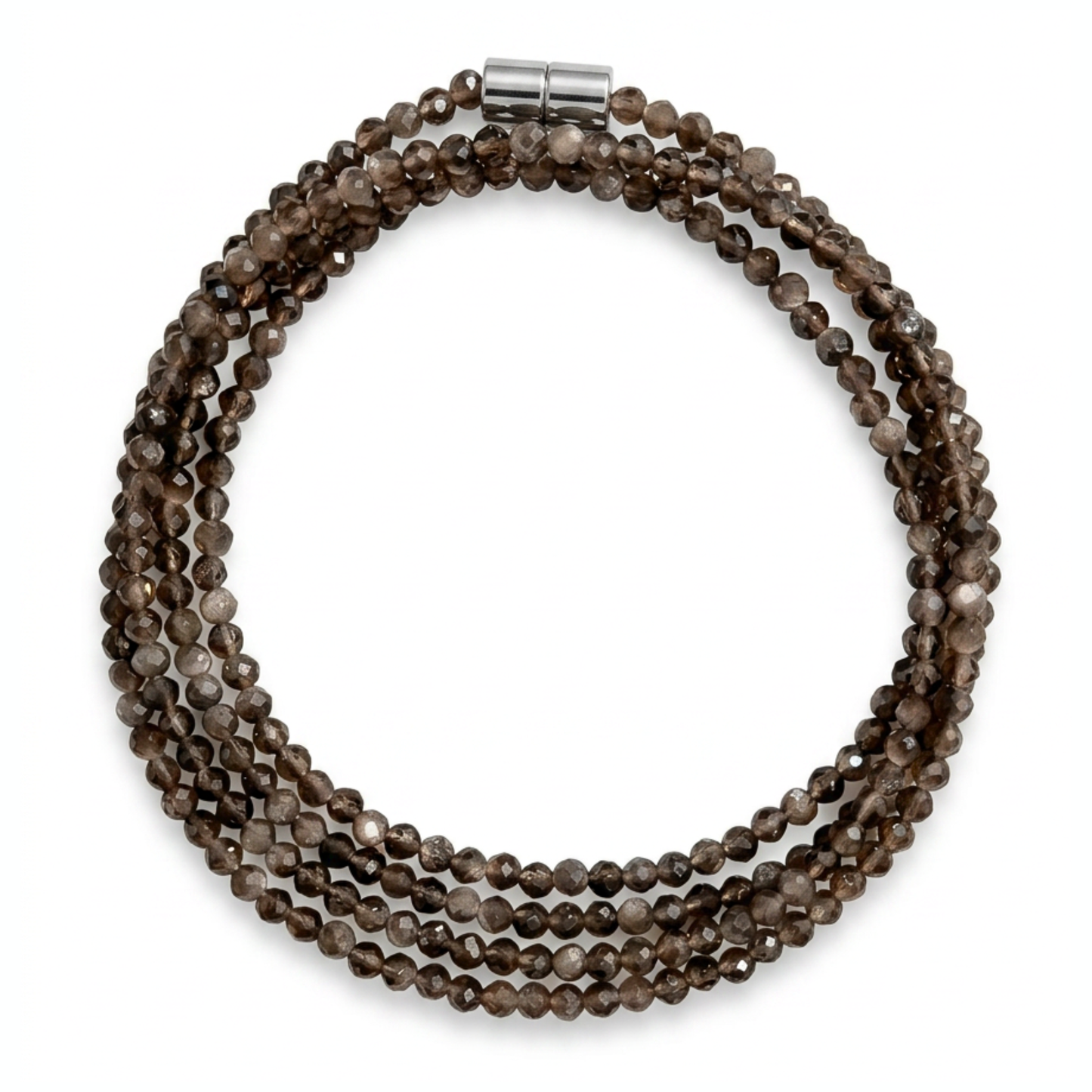 Silver Obsidian | Faceted Gemstone Wrap Bracelet or Necklace
