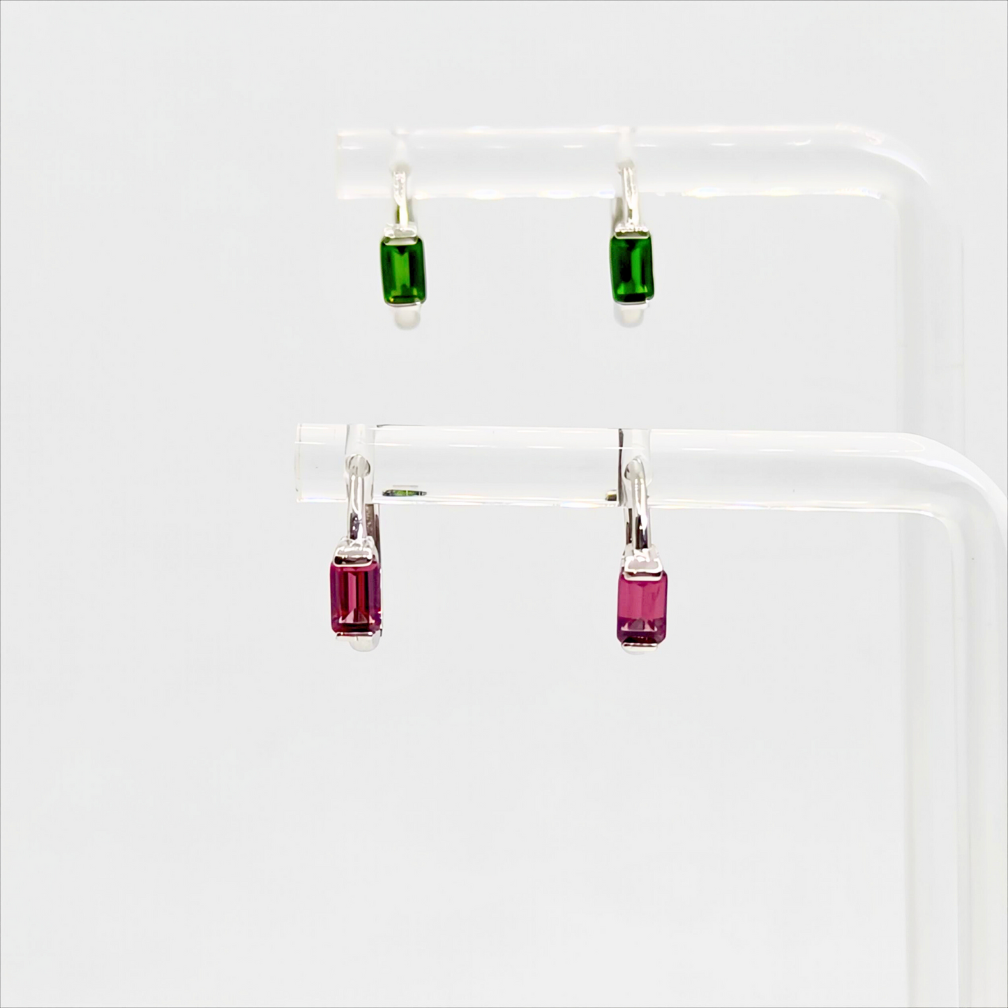 Prism Arc | Garnet Hoop Earrings
