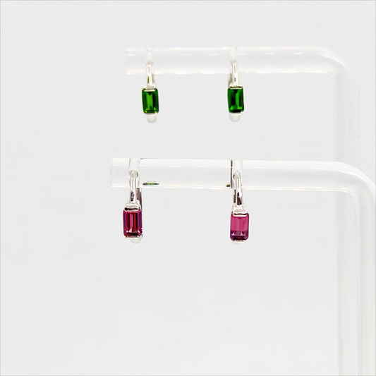 Prism Arc | Garnet Hoop Earrings