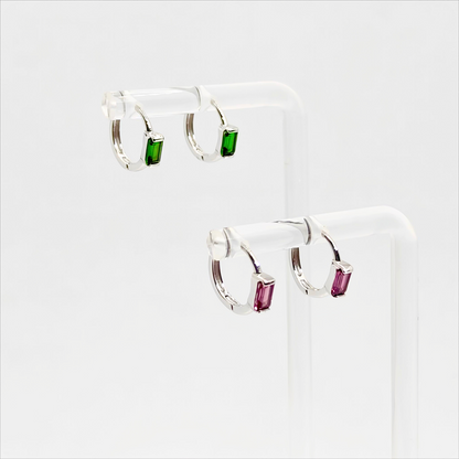Prism Arc | Garnet Hoop Earrings