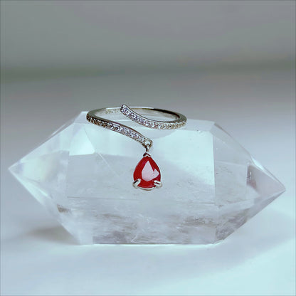 Crimson Drop | Ruby Teardrop Ring