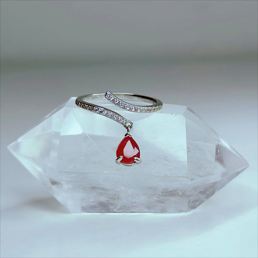 Crimson Drop | Ruby Teardrop Ring