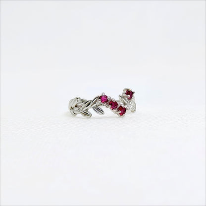 Scarlet Laurel | Ruby Leaf Ring