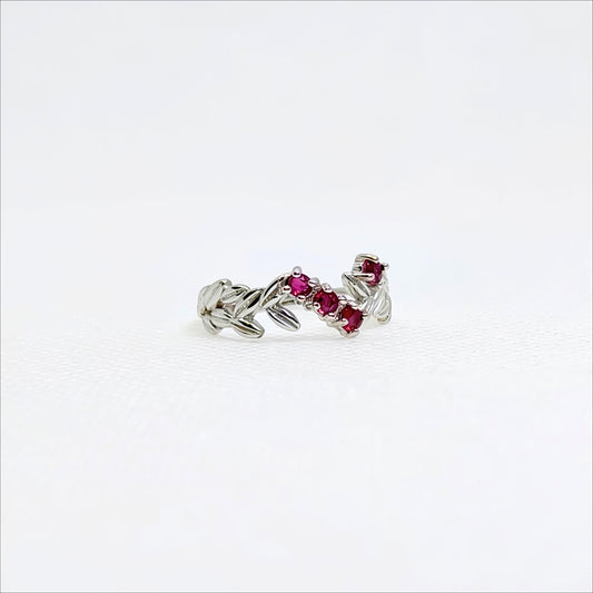 Scarlet Laurel | Ruby Leaf Ring