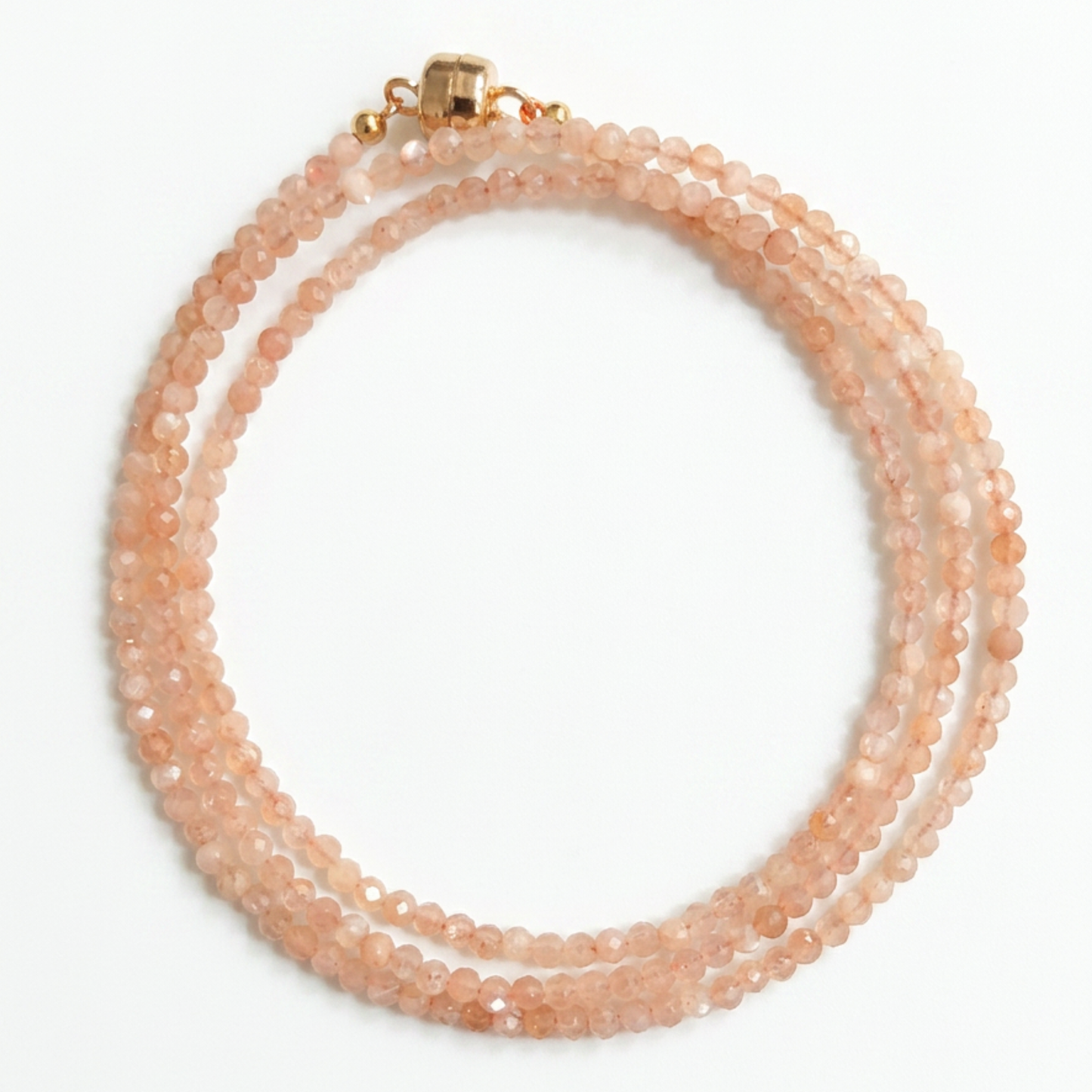 Sunstone | Faceted Gemstone Wrap Bracelet & Necklace
