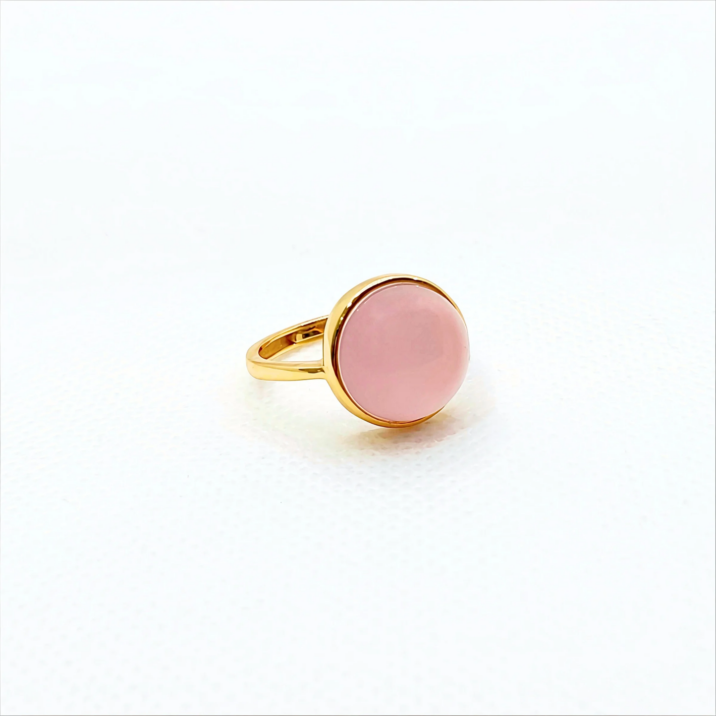 Aura Veil | Pink Chalcedony Cabochon Ring