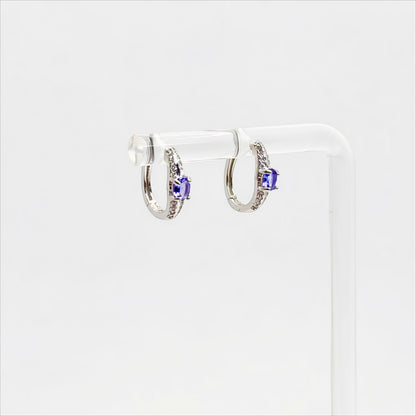 Twilight Gleam | Tanzanite Hoop Earrings
