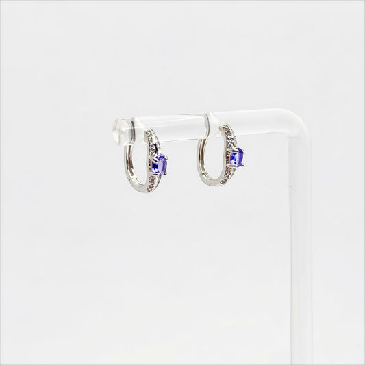 Twilight Gleam | Tanzanite Hoop Earrings