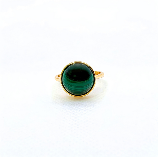 Aura Veil | Malachite Cabochon Ring