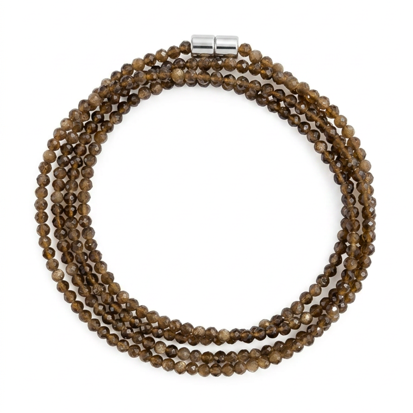 Golden Obsidian | Faceted Gemstone Wrap Bracelet or Necklace