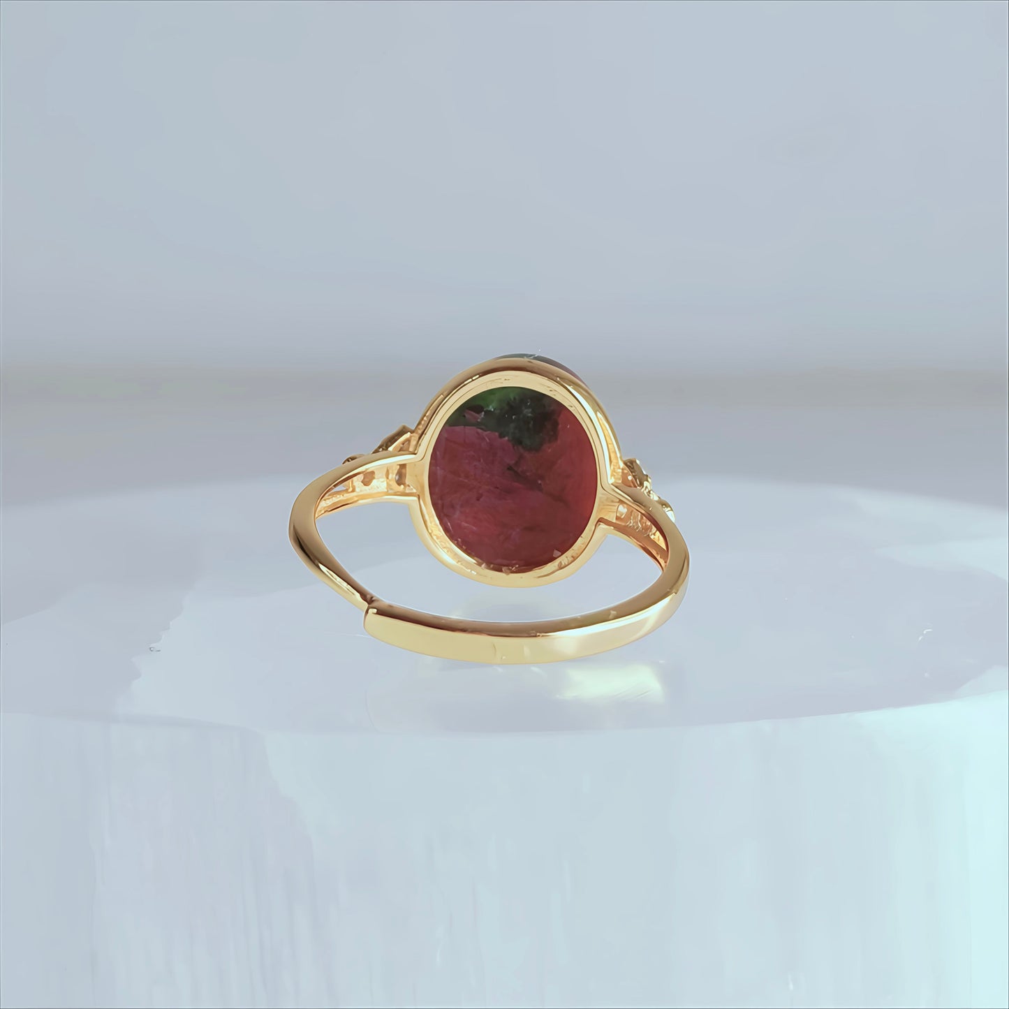 Verdant Bloom | Ruby Zoisite Cabochon Ring