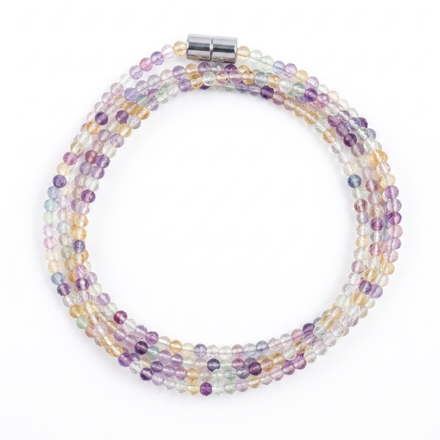 Fluorite | Faceted Gemstone Wrap Bracelet or Necklace