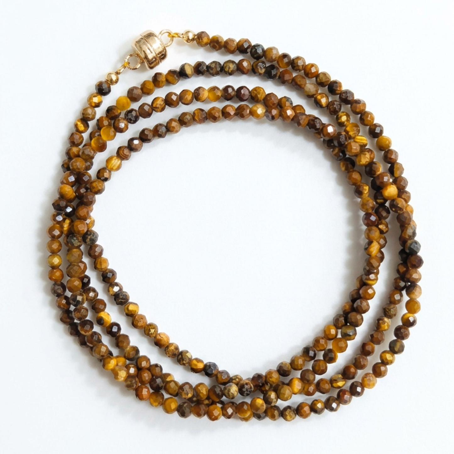 Tiger Eye | Faceted Gemstone Wrap Bracelet & Necklace