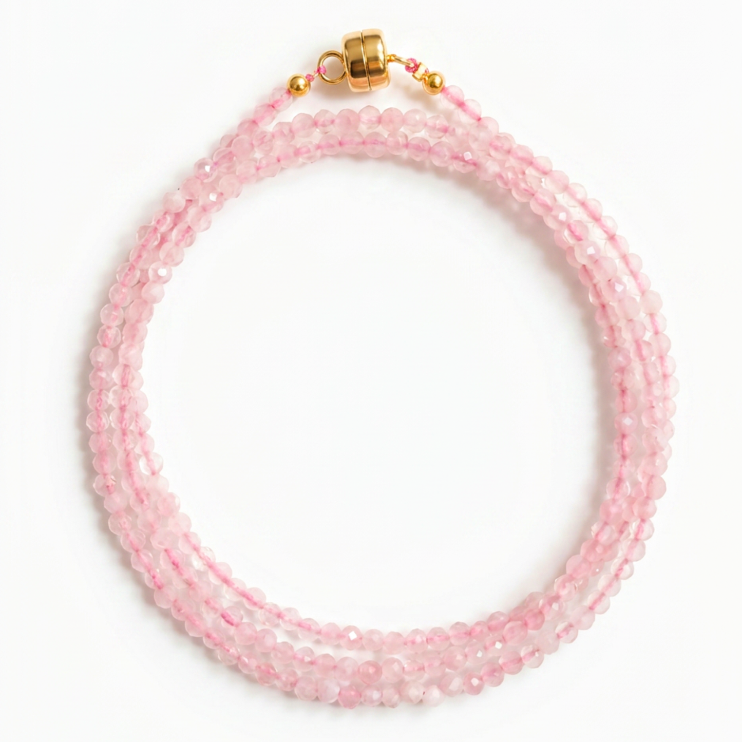 Rose Quartz | Faceted Gemstone Wrap Bracelet & Necklace