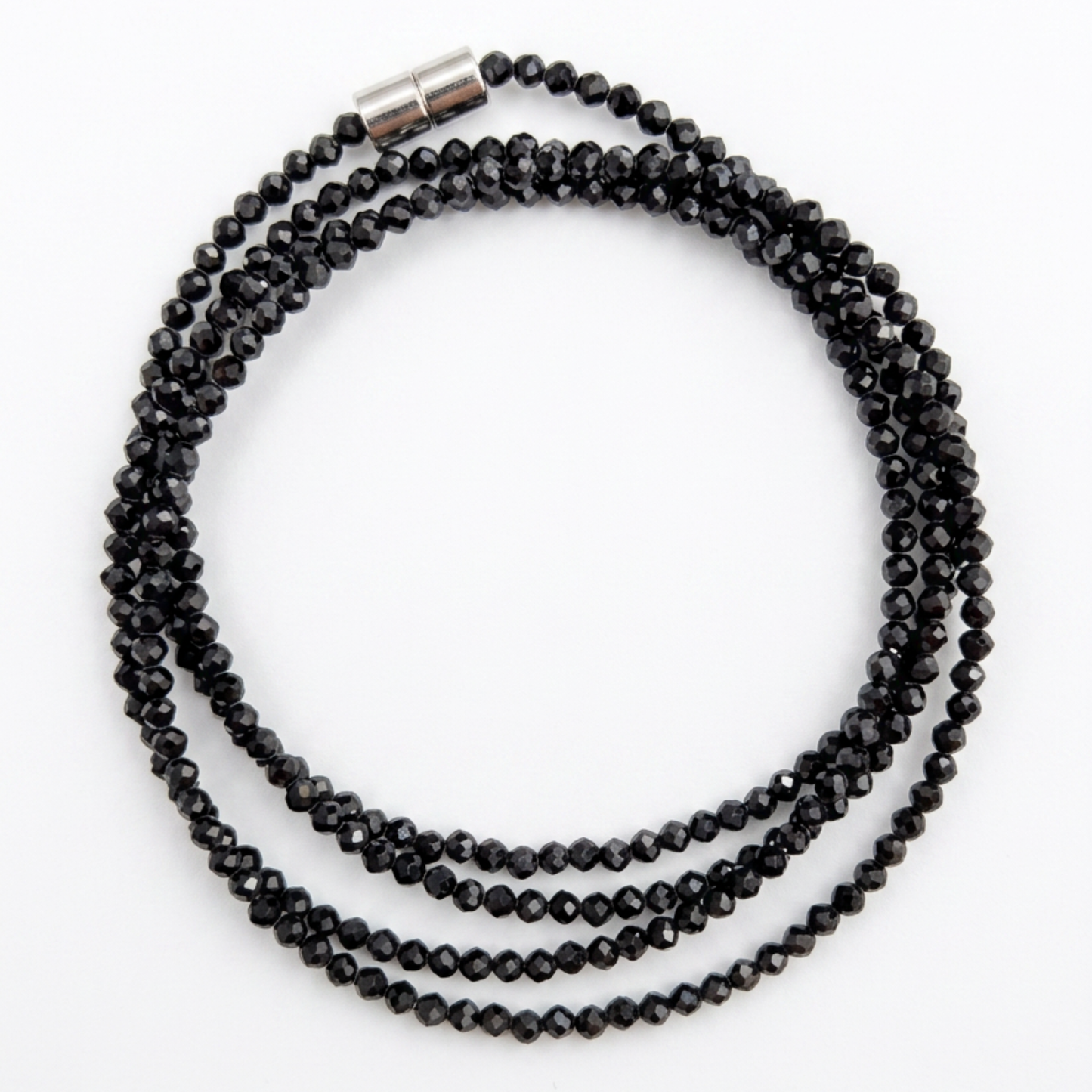 Black Tourmaline | Faceted Gemstone Wrap Bracelet & Necklace