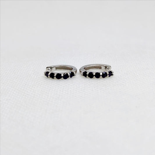 Chromatic Arc | Black Spinel Hoop Earrings