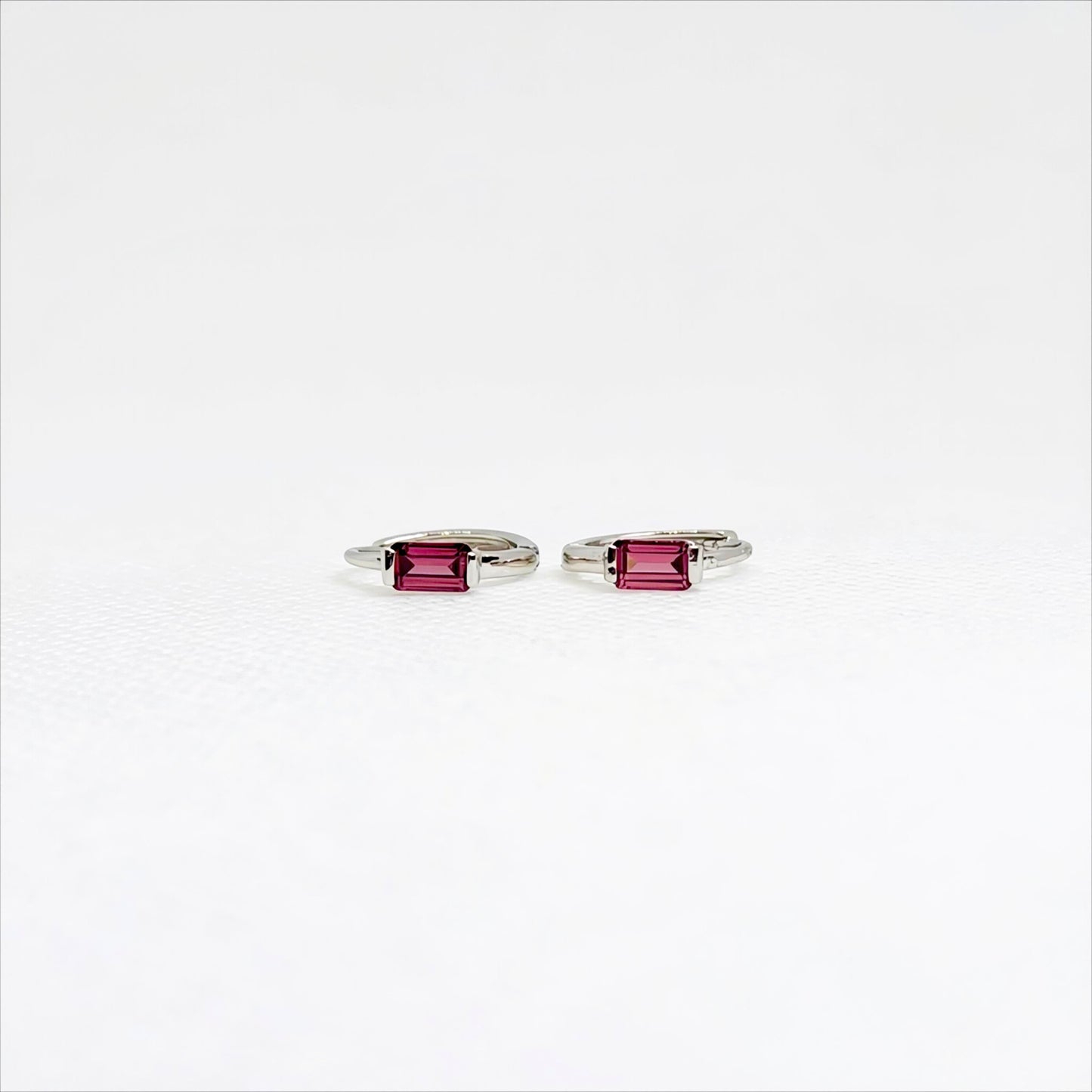 Prism Arc | Garnet Hoop Earrings