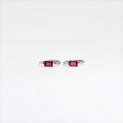 Prism Arc | Garnet Hoop Earrings