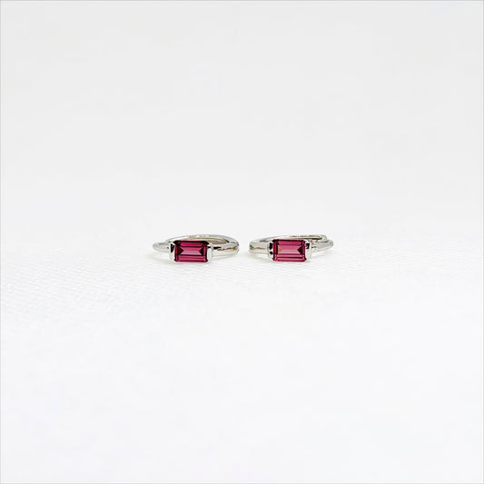 Prism Arc | Garnet Hoop Earrings