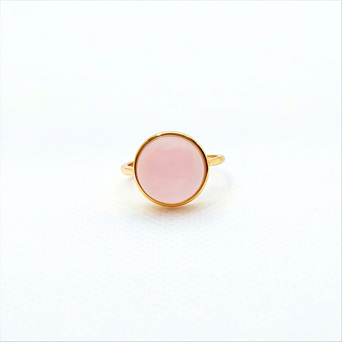 Aura Veil | Pink Chalcedony Cabochon Ring