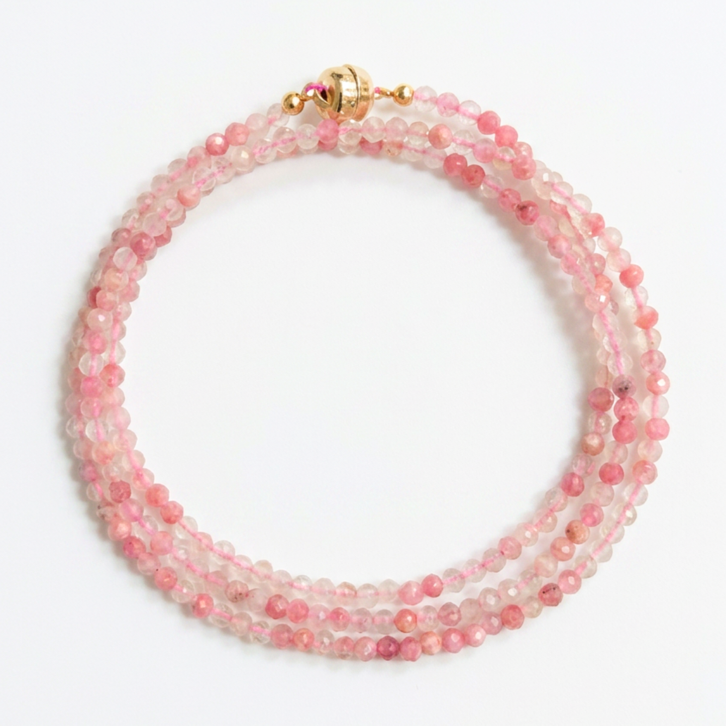 Cherry Rhodonite | Faceted Gemstone Wrap Bracelet or Necklace