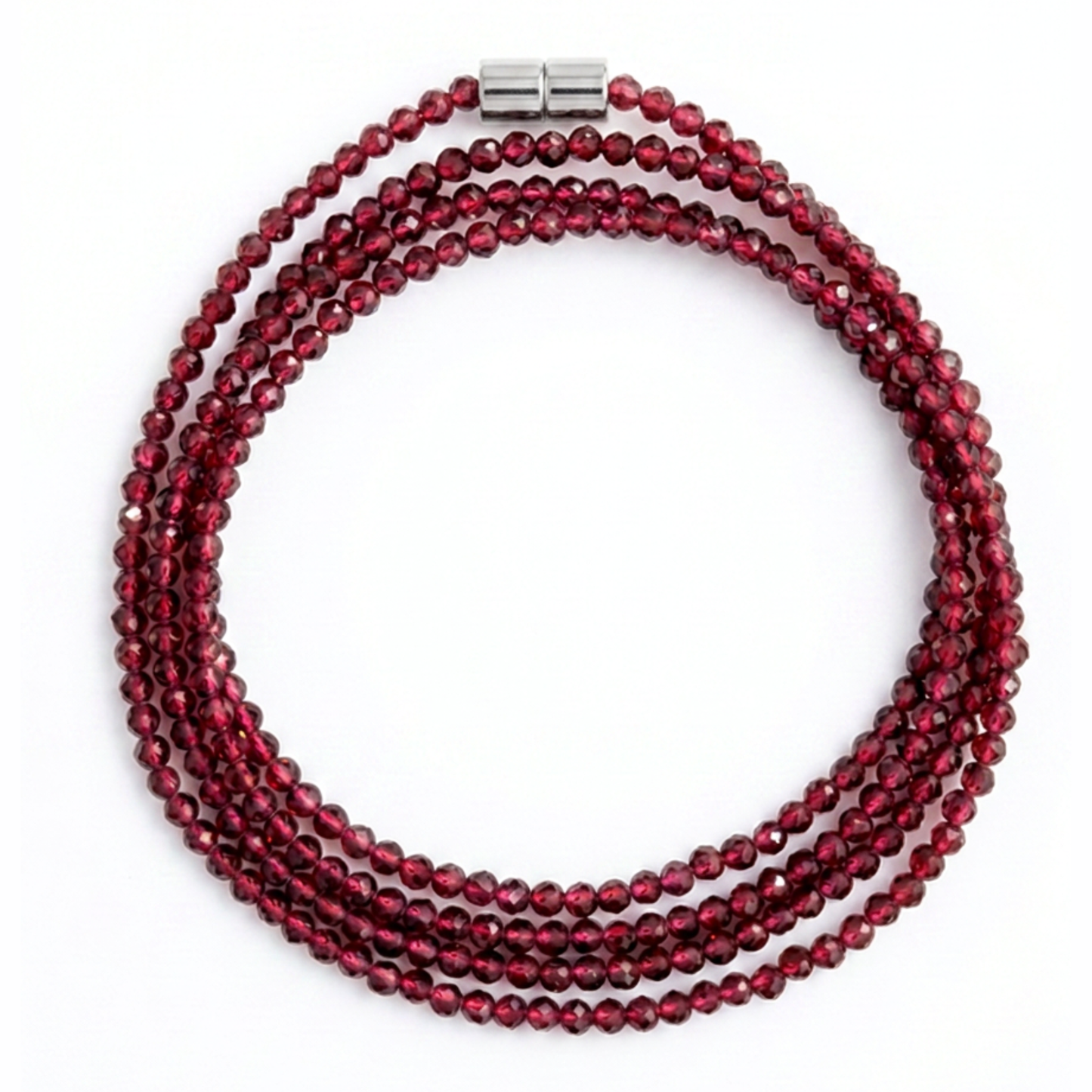 Garnet | Faceted Gemstone Wrap Bracelet & Necklace
