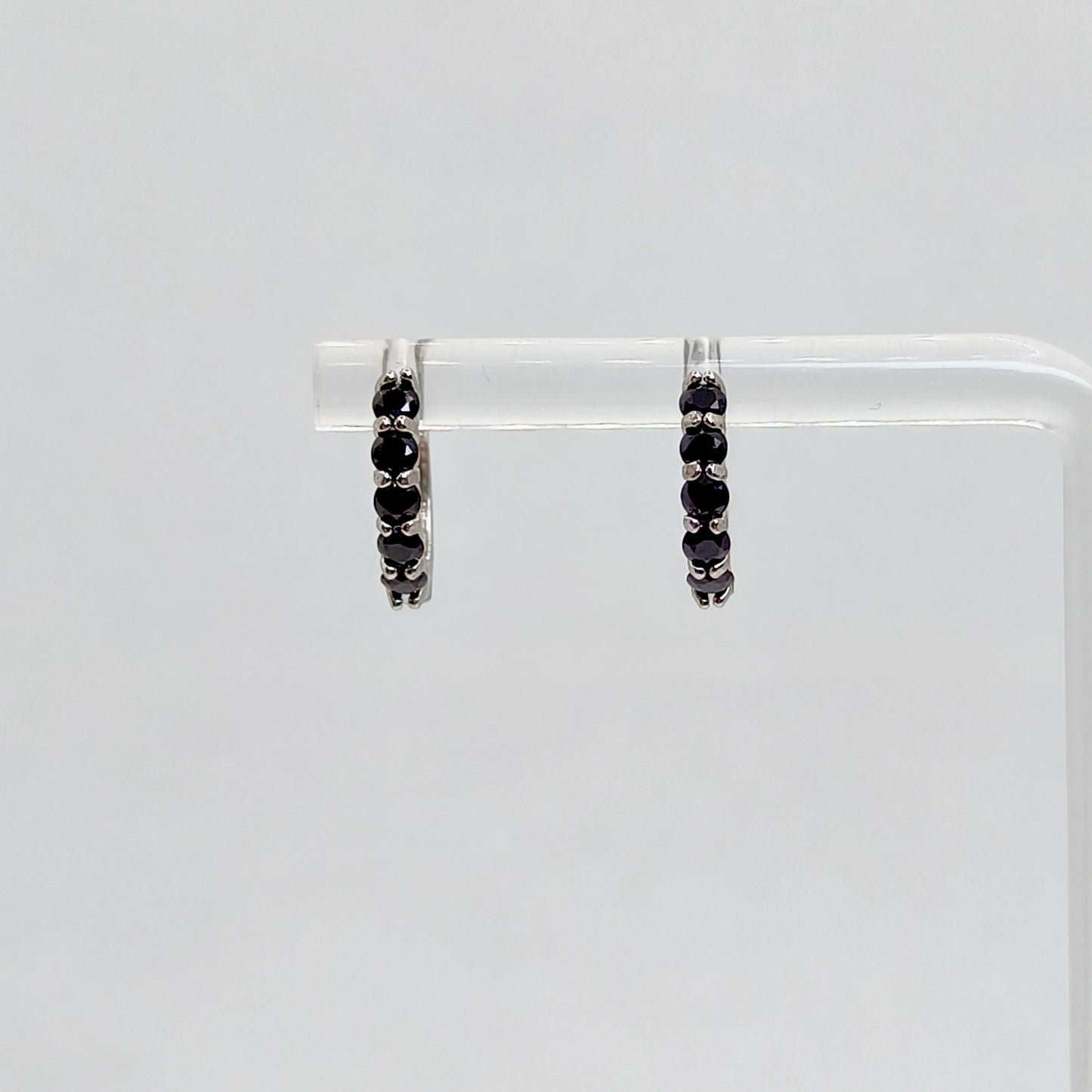 Chromatic Arc | Black Spinel Hoop Earrings