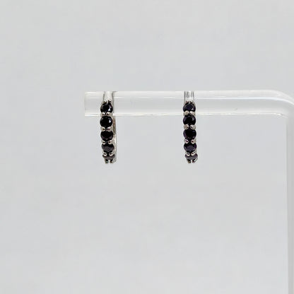 Chromatic Arc | Black Spinel Hoop Earrings