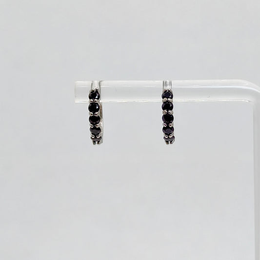 Chromatic Arc | Black Spinel Hoop Earrings