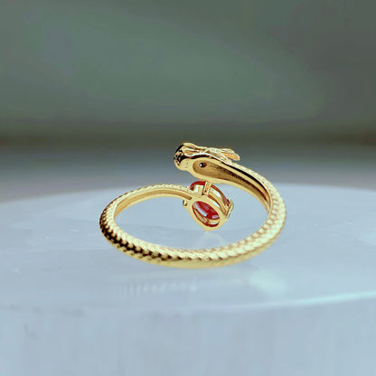 Serpent Flame | Ruby Oval Vermeil Ring