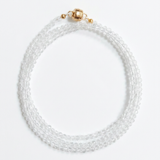 Clear Quartz | Faceted Gemstone Wrap Bracelet & Necklace