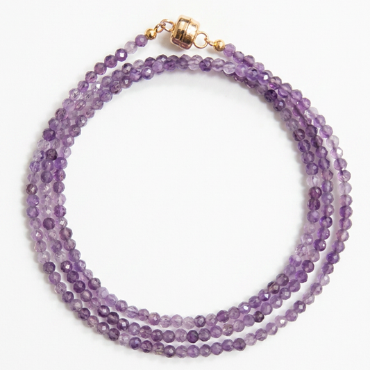 Amethyst | Faceted Gemstone Wrap Bracelet & Necklace