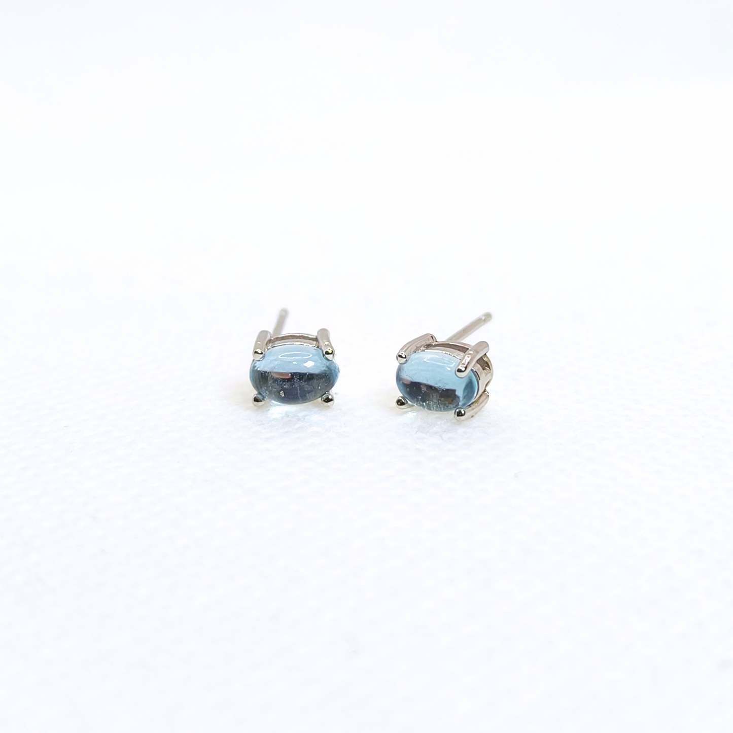 Moonmist | Blue Topaz Stud Earrings