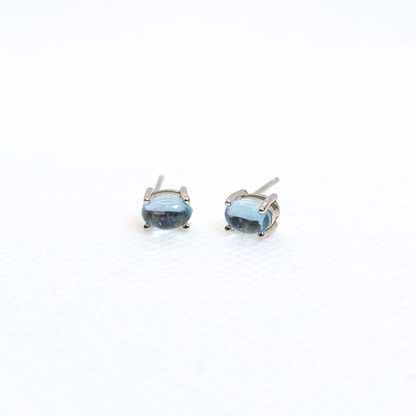 Moonmist | Blue Topaz Stud Earrings