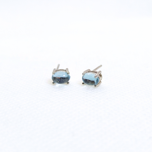 Moonmist | Blue Topaz Stud Earrings