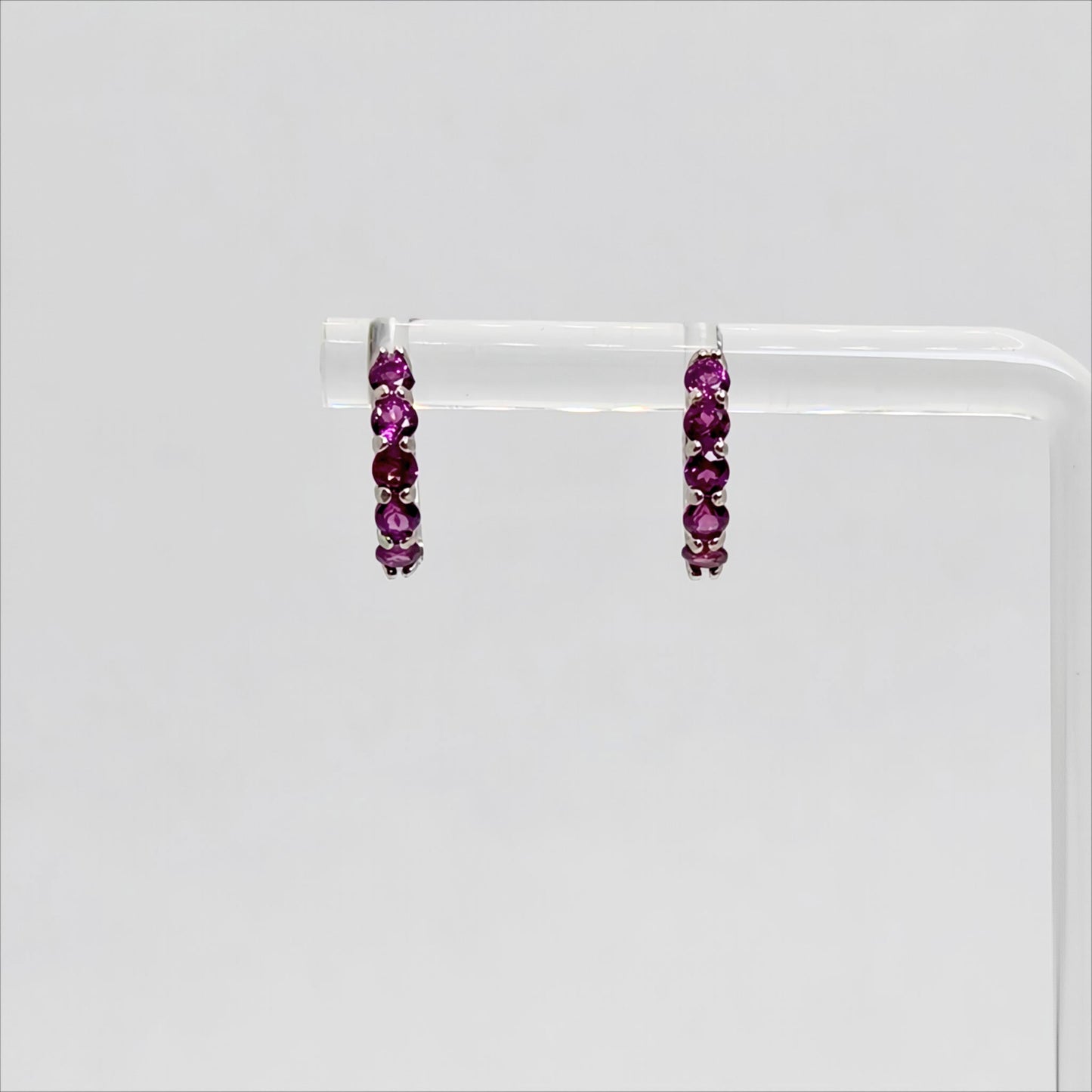 Chromatic Arc | Garnet Hoop Earrings