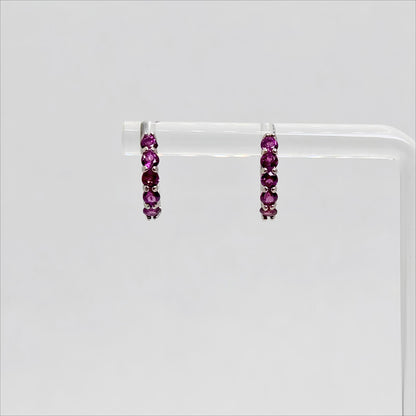 Chromatic Arc | Garnet Hoop Earrings