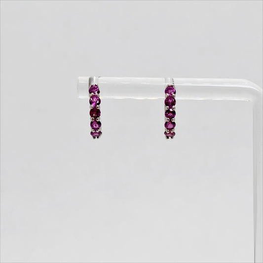 Chromatic Arc | Garnet Hoop Earrings