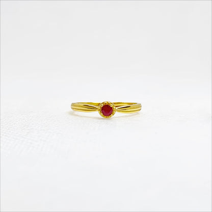 Crimson Dawn | Ruby Petite Ring