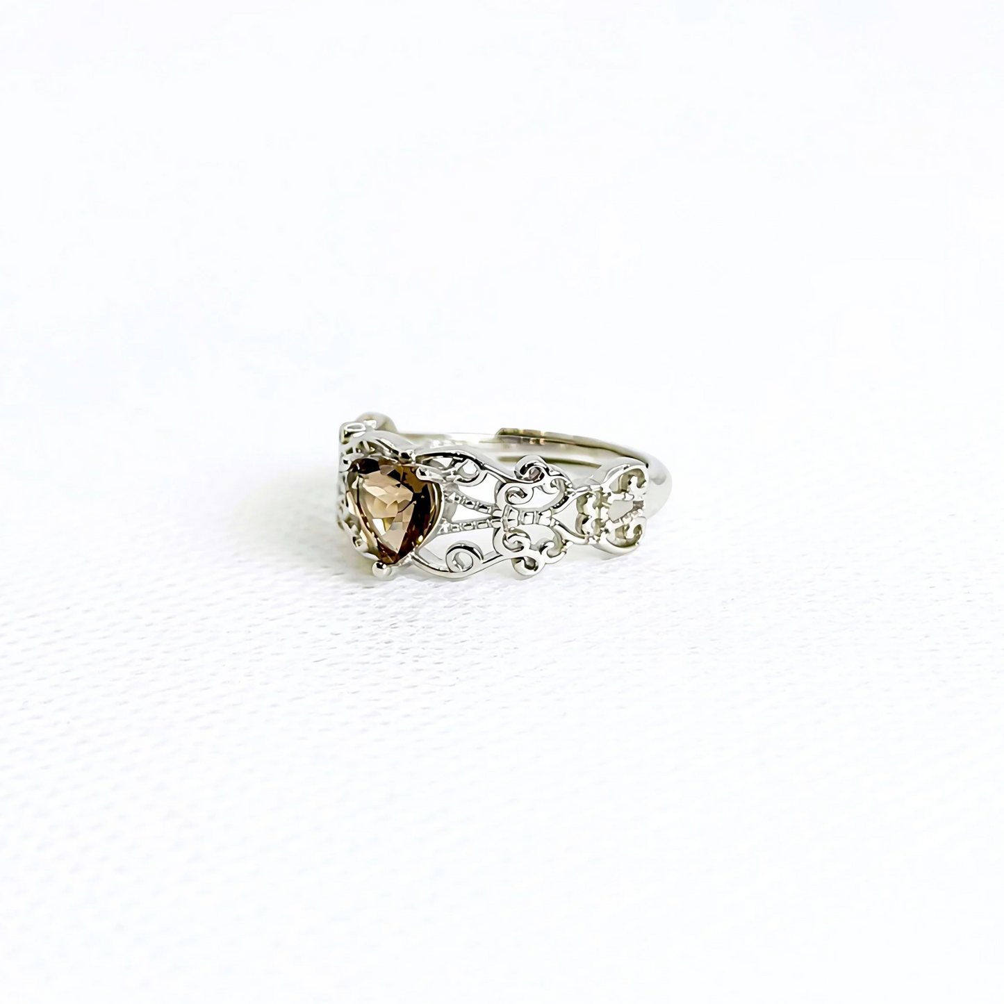 Ornate Heart | Smoky Quartz Ring